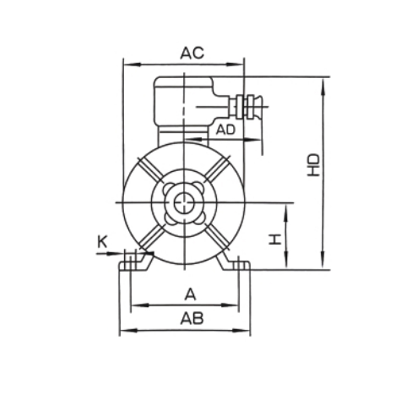 機(jī)座帶底腳、端蓋上無凸緣的電動(dòng)機(jī)(B3)